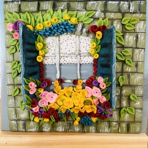 Tablou Fereastra cu flori - Artynos.ro