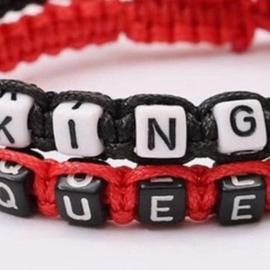 Set 2 Bratari Rosu si Negru King / Queen - Artynos.ro