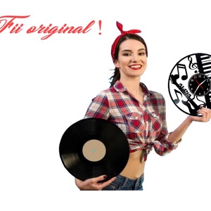 CLAPE SI NOTE-ceas de perete (personalizabil) - casă & stil de viață - accesorii pentru decorat casa - decorațiuni de pereți, decorațiuni suspendate - ceasuri de perete - Artynos.ro