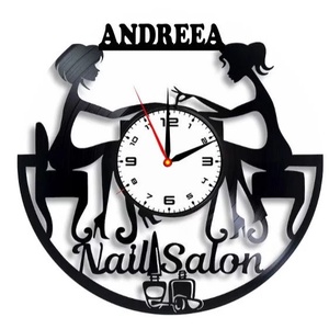 SALON MANICHIURA-ceas de perete(personalizabil), Casă & Stil de viață, Accesorii pentru decorat casa, Decorațiuni de pereți, decorațiuni suspendate, Ceasuri de perete, , ARTYNOS