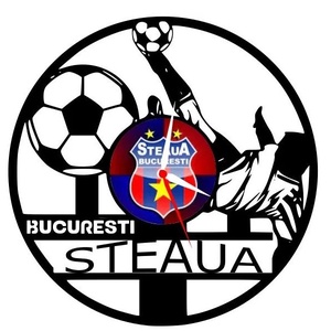 STEAUA BUCURESTI-ceas de perete, Accesorii locuință, Accesorii pentru decorat casa, Decorațiuni de pereți, decorațiuni suspendate, Ceasuri de perete, Sculptură, ARTYNOS