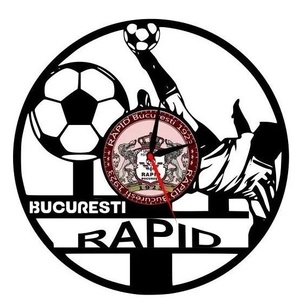 F.C. RAPID BUCURESTI ceas de perete, Casă & Stil de viață, Accesorii pentru decorat casa, Decorațiuni de pereți, decorațiuni suspendate, Ceasuri de perete, Sculptură, ARTYNOS