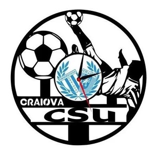 C.S.U. CRAIOVA-ceas de perete, Casă & Stil de viață, Accesorii pentru decorat casa, Decorațiuni de pereți, decorațiuni suspendate, Ceasuri de perete, Sculptură, ARTYNOS