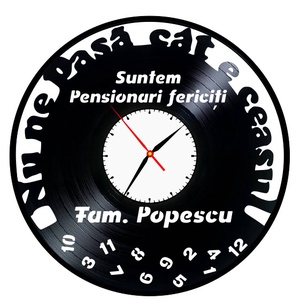 PENSIONARI FERICITI-ceas de perete(personalizabil), Casă & Stil de viață, Accesorii pentru decorat casa, Decorațiuni de pereți, decorațiuni suspendate, Ceasuri de perete, , ARTYNOS