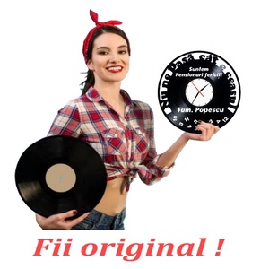 PENSIONARI FERICITI-ceas de perete(personalizabil) - casă & stil de viață - accesorii pentru decorat casa - decorațiuni de pereți, decorațiuni suspendate - ceasuri de perete - Artynos.ro