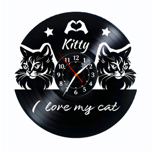 I LOVE MY CAT- ceas de perete  (personalizabil) - Artynos.ro