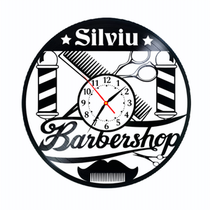 BARBERSHOP-ceas de perete (personalizabil), Casă & Stil de viață, Accesorii pentru decorat casa, Decorațiuni de pereți, decorațiuni suspendate, Ceasuri de perete, , ARTYNOS