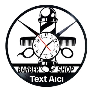 BARBERSHOP-ceas de perete (personalizabil), Casă & Stil de viață, Accesorii pentru decorat casa, Decorațiuni de pereți, decorațiuni suspendate, Ceasuri de perete, , ARTYNOS