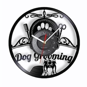 DOG GROOMING-ceas de perete, Casă & Stil de viață, Accesorii pentru decorat casa, Decorațiuni de pereți, decorațiuni suspendate, Ceasuri de perete, , ARTYNOS