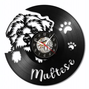 BICHON MALTESE- ceas de perete, Casă & Stil de viață, Accesorii pentru decorat casa, Decorațiuni de pereți, decorațiuni suspendate, Ceasuri de perete, , ARTYNOS