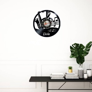 SAXOFONIST-ceas de perete(PERSONALIZABIL) - casă & stil de viață - accesorii pentru decorat casa - decorațiuni de pereți, decorațiuni suspendate - ceasuri de perete - Artynos.ro