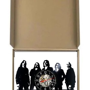 Ceas de perete decorativ realizat din disc de vinil, Model Trupa Europe Rock Final Countdown, Negru, 30 cm - casă & stil de viață - decorațiuni de casă - decorațiuni de pereți - ceasuri de perete - Artynos.ro