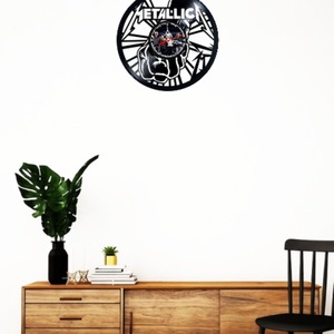 Ceas de perete decorativ realizat din disc de vinil, Model Metallica St Anger Pumn Rock Metal, Negru, 30 cm - casă & stil de viață - decorațiuni de casă - decorațiuni de pereți - ceasuri de perete - Artynos.ro