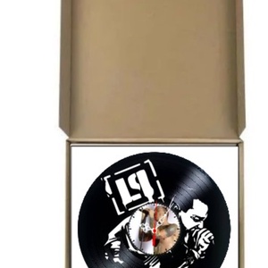 Ceas de perete decorativ realizat din disc de vinil, Model Linkin Park Chester Bennington Rock Metal, Negru, 30 cm - casă & stil de viață - decorațiuni de casă - decorațiuni de pereți - ceasuri de perete - Artynos.ro
