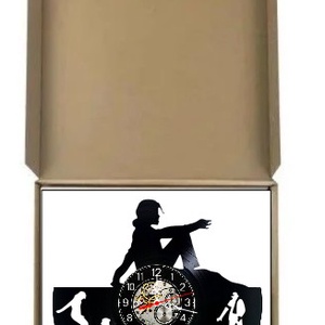 Ceas de perete decorativ realizat din disc de vinil, Model Michael Jackson Dance Siluete Pop Star, Negru, 30 cm - casă & stil de viață - decorațiuni de casă - decorațiuni de pereți - ceasuri de perete - Artynos.ro