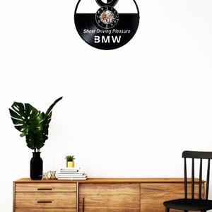 Ceas de perete decorativ realizat din disc de vinil, Model BMW Auto Sheer Driving Pleasure Cadran Tehnic, Negru, 30 cm - casă & stil de viață - decorațiuni de casă - decorațiuni de pereți - ceasuri de perete - Artynos.ro