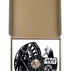 Ceas de perete decorativ realizat din disc de vinil, Model Star Wars Darth Vader Yoda Sci Fi, Negru, 30 cm - casă & stil de viață - decorațiuni de casă - decorațiuni de pereți - ceasuri de perete - Artynos.ro
