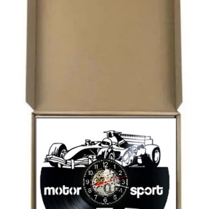Ceas de perete decorativ realizat din disc de vinil, Model Formula 1 Monopost F1 Motorsport, Negru, 30 cm - casă & stil de viață - decorațiuni de casă - decorațiuni de pereți - ceasuri de perete - Artynos.ro