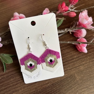 Cercei handmade romb - diy - pregătește-ți singur - modele cu mărgele - Artynos.ro