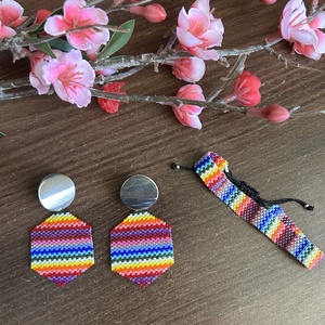 Set multicolor miyuki - bijuterii - cercei - cercei rotunzi - Artynos.ro