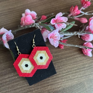 Cercei handmade romb - bijuterii - cercei - cercei drop - Artynos.ro