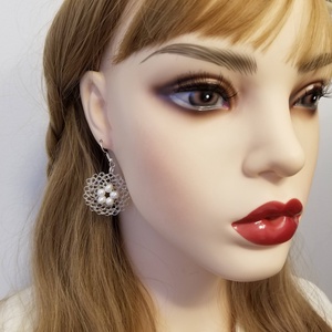 Cercei argintati cu perle de cultura  - accesorii nuntă - bijuterii mireasă - cercei mireasă - Artynos.ro