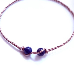 Bratara din cupru cu margele de lapis lazuli, Bijuterii, Brățări, Brățară împletită, brățară din fire, Confecționarea bijuteriilor, ARTYNOS