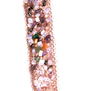 Bratara din cupru cu chipsuri din pietre semiprețioase  - bijuterii - brățări - brățări din cupru - Artynos.ro