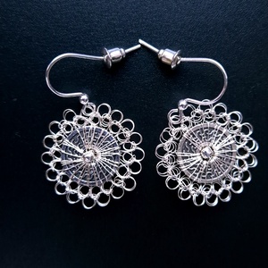 Cercei argintii mari rotunzi, Bijuterii, Cercei, Cercei cu figurine, Confectionarea bijuteriilor, Crosetat, ARTYNOS