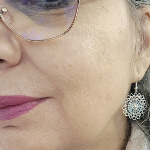 Cercei argintii mari rotunzi - bijuterii - cercei - cercei cu figurine - Artynos.ro