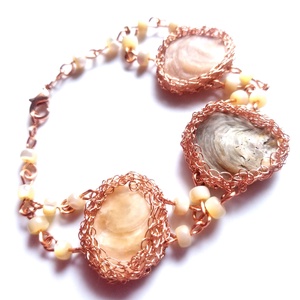 Bratara din cupru cu scoici - bijuterii - brățări - brățări din cupru - Artynos.ro