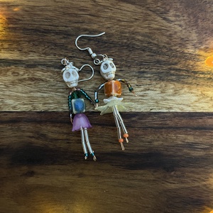 Cercei craniu robotel - bijuterii - cercei - cercei din mărgele - Artynos.ro