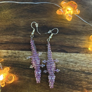 Cercei crocodil - bijuterii - cercei - cercei din mărgele - Artynos.ro