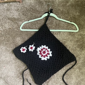 Set top si cercei crosetate - îmbrăcăminte și modă - haine damă - tricou și top de damă - Artynos.ro