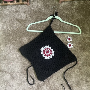 Set top si cercei crosetate - îmbrăcăminte și modă - haine damă - tricou și top de damă - Artynos.ro