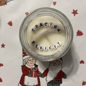 Lumanare parfumata cu mesaj ascuns Craciun fericit , Craciun, Decoratiuni de Craciun de casa, Lumanari parfumate de Craciun, Lumanare si fabricarea lumanarilor, ARTYNOS