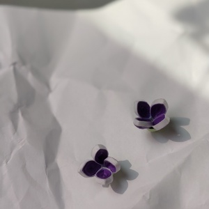 Cercei quilling flori de liliac - bijuterii - cercei - cercei din lemn - Artynos.ro