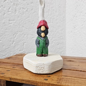 Jucarie din Lemn Gnom Morăcanos Pentru Copii, Arte vizuale și accesorii , Sculptură, Statuie lemn, Prelucrarea lemnului, Sculptură, ARTYNOS