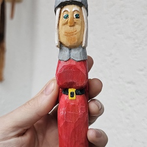 Figurină din Lemn Crăciuniță/Doamna Craciun - crăciun - cadouri de moș crăciun - decor cu moș crăciun - Artynos.ro