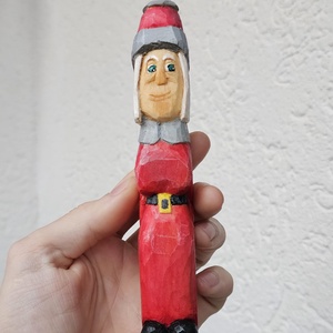 Figurina din Lemn Craciunita/Doamna Craciun, Craciun, Cadouri de Mos Craciun, Decor cu Mos Craciun, Pictura, Sculptura, ARTYNOS