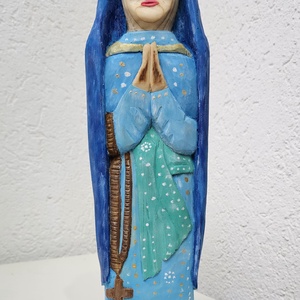 Maica Domnului in Rugaciune � Figurina din Lemn Sculptata si Pictata Manual - Artynos.ro