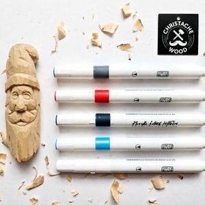 Kit Creativ Mos Craciun din Lemn � Decoreaza-l Singur + 5 Carioci Acrilice, Craciun, Cadouri de Mos Craciun, Cadouri de Mos Craciun, Prelucrarea lemnului, Sculptura, ARTYNOS