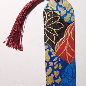 Semn de carte pictat manual cu motive abstracte, Carti si creatii cu tematica muzicala, cadouri, Semn de carte, Pictura, ARTYNOS