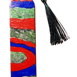 Semn de carte pictat manual cu motive abstracte - cărți și creații cu tematică muzicală, cadouri - semn de carte - Artynos.ro