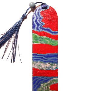 Semn de carte pictat manual cu motive abstracte - cărți și creații cu tematică muzicală, cadouri - semn de carte - Artynos.ro