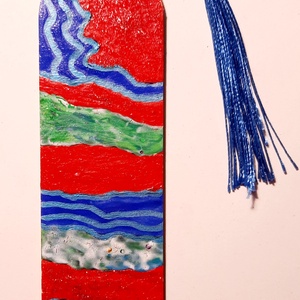 Semn de carte pictat manual cu motive abstracte - cărți și creații cu tematică muzicală, cadouri - semn de carte - Artynos.ro