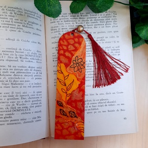 Semn de carte pictat manual cu motive abstracte, Carti si creatii cu tematica muzicala, cadouri, Semn de carte, Pictura, ARTYNOS