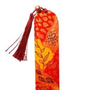 Semn de carte pictat manual cu motive abstracte - cărți și creații cu tematică muzicală, cadouri - semn de carte - Artynos.ro