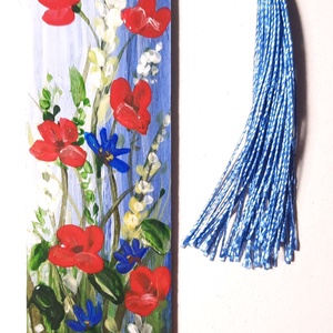 Semn de carte pictat manual - Camp cu flori, Carti si creatii cu tematica muzicala, cadouri, Semn de carte, , ARTYNOS