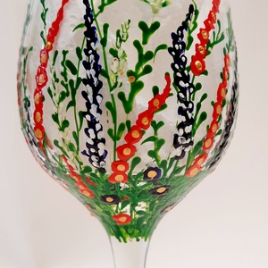 Pahare de vin, pictate manual  - arte vizuale și accesorii  - picturi - pictură pe sticlă - Artynos.ro